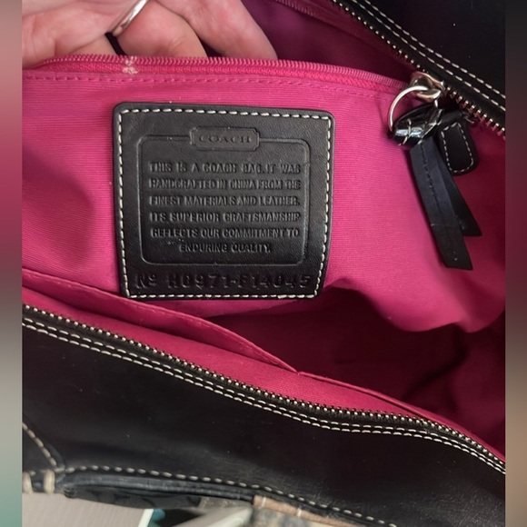 Coach F14045 Beecker Legacy Black/Tan Patchwork Purse - Picture 9 of 11